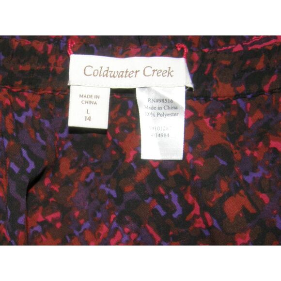 COLDWATER CREEK Reversible Sz Large (14) Elastic Waist Flowy Midi Skirt NEW NWT - Picture 6 of 7